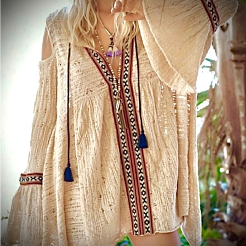 Free people off shoulder knit shirt